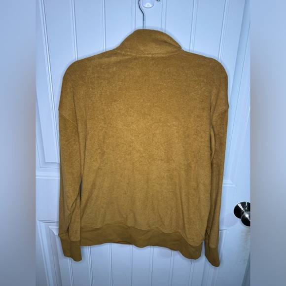 Offline by Aerie Camel Terry Cloth Half Zip Sweatshirt - Picture 7 of 7
